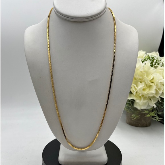 Givenchy Jewelry - Givenchy Designer Vintage Herringbone Gold Plated Long chain 23" Necklace